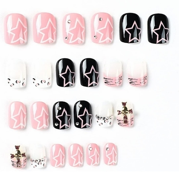 2/$16 3D Leopard & Stars Press on Nails - Picture 8 of 16